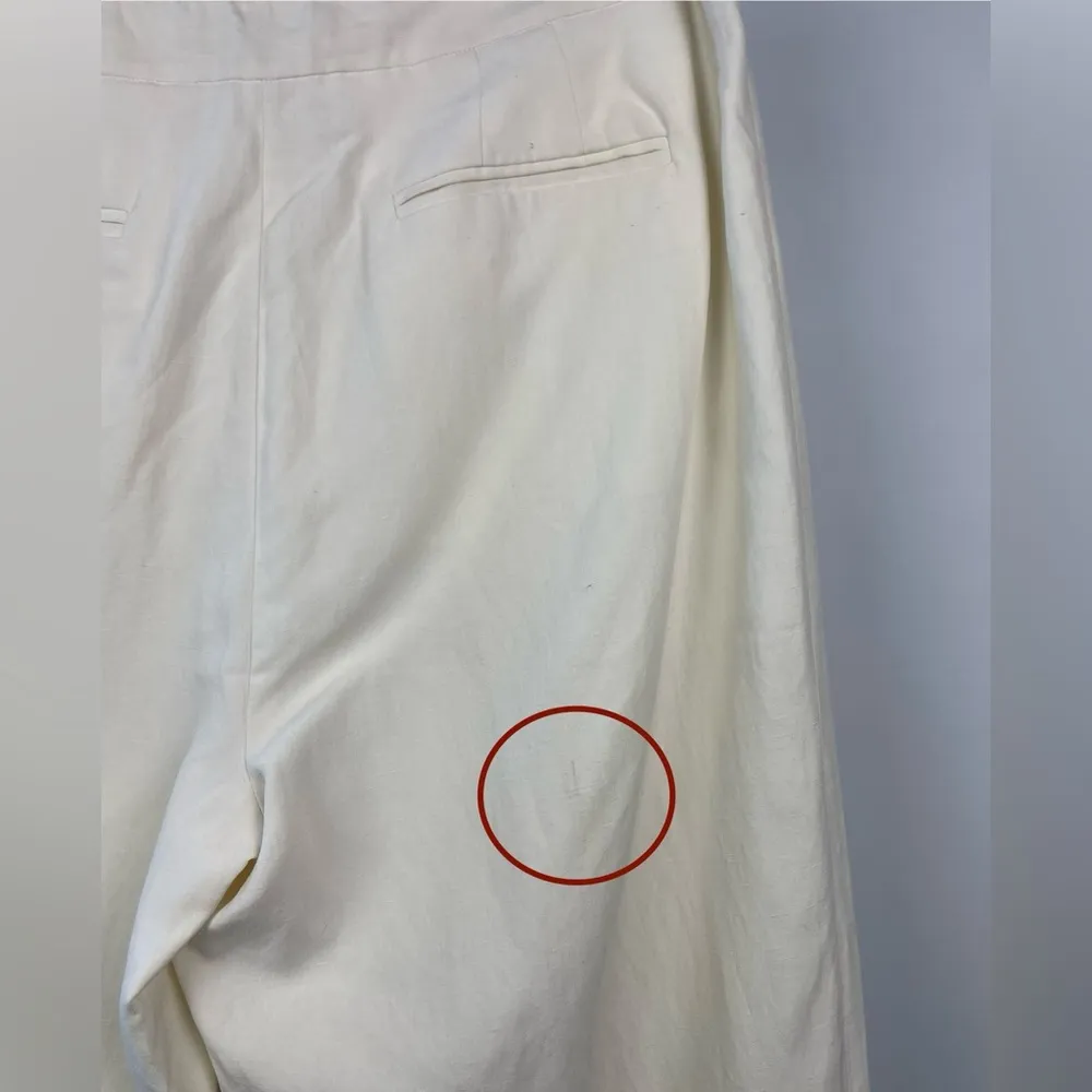 Coldwater Creek Ivory‎ Silk Linen Blend Cypress Fit Wide Leg Cuffed Pants - Image 9