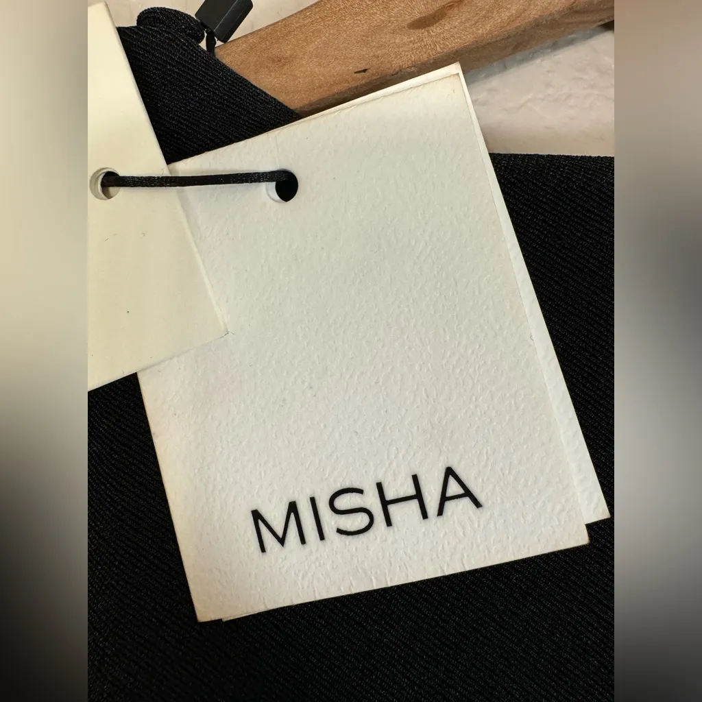 Misha Collection Anthropologie Chantria Slinky Black Maxi Gown Small New $395 - Image 9