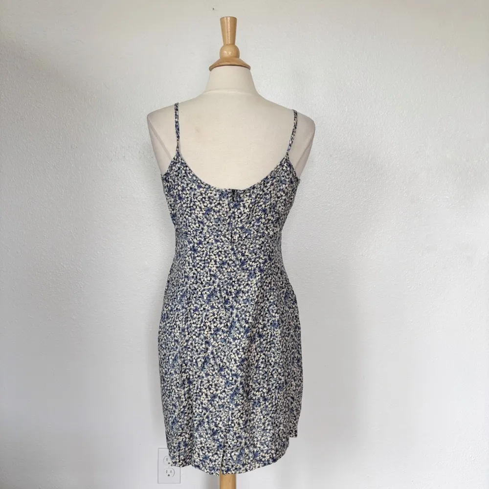 Vintage 90s Blue Floral Babydoll Dress - Image 6
