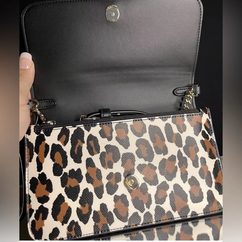 Kate Spade Madison Leopard Spotted Small Flap Crossbody Cream Multi NWT - Image 4