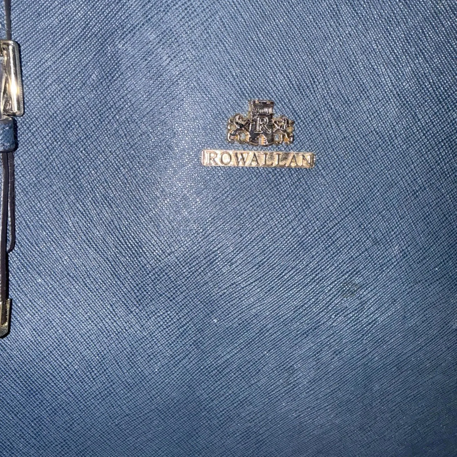 Rowallan Large Old Money Minimalist Navy Blue Canvas Tote Purse - Image 12