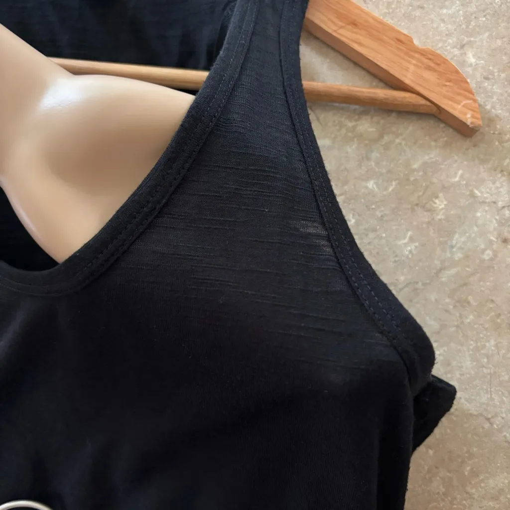 Venus Black Burnout Racer Back Sheer Casual Mini Dress Size XL - Image 4