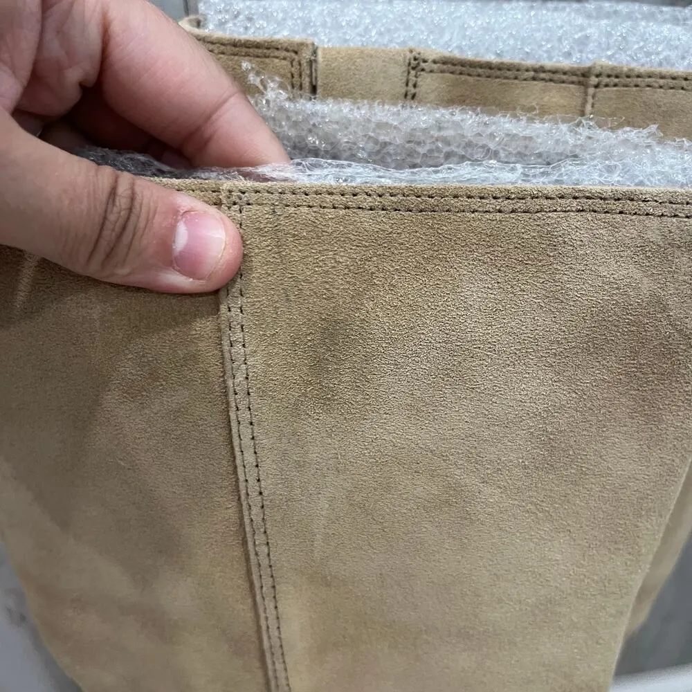 New Vince Camuto Sangeti Tall Boot TORTILLA SUEDE Tan Size 11 Block Heel Western - Image 2