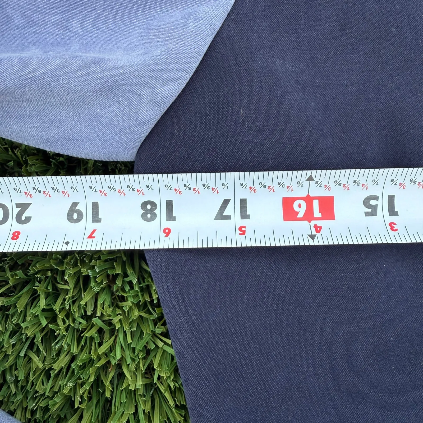 Amanda Smith Y2K 8petite Color Block faux Suede Blazer Suit Set 2tone blue - Image 6