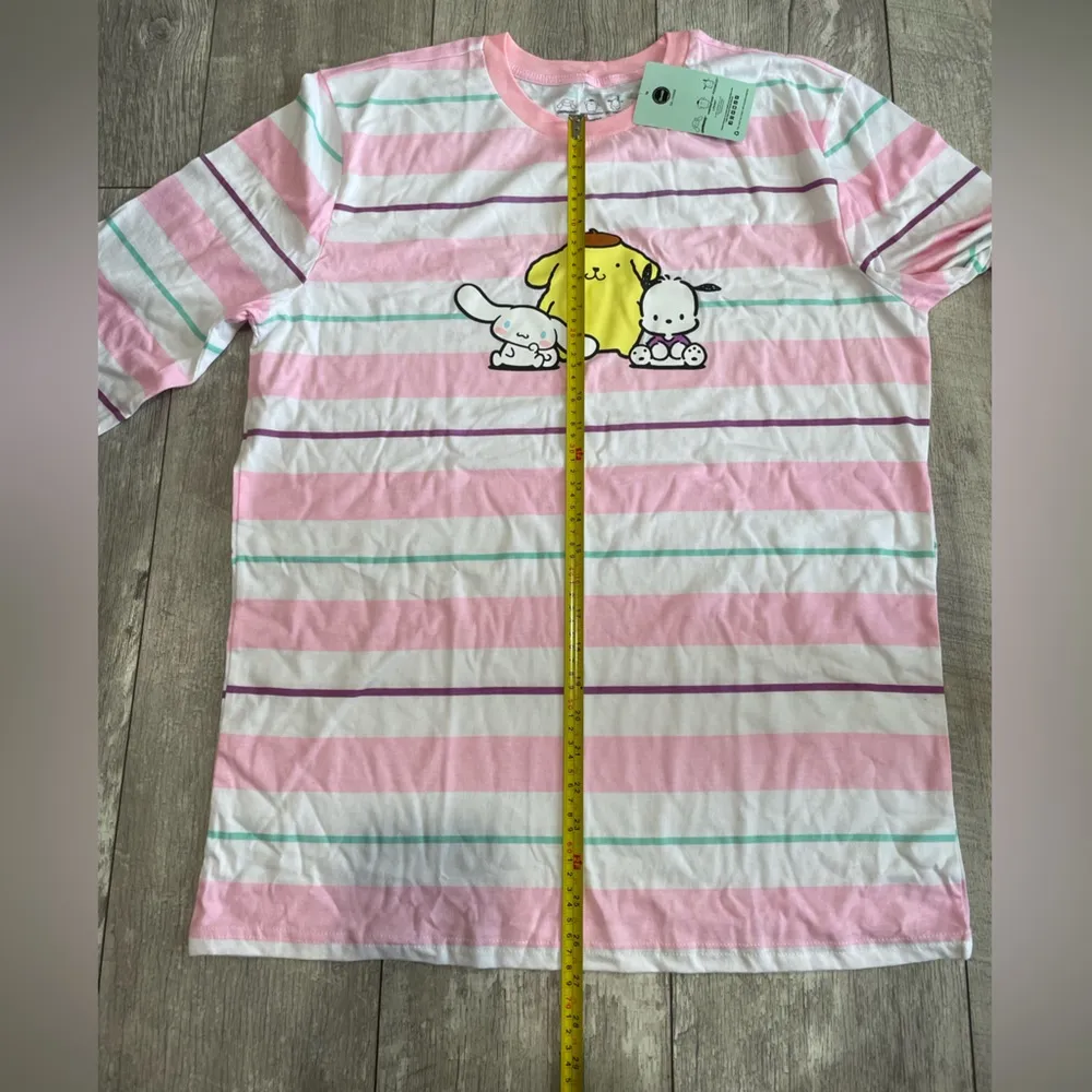 Sanrios Characters Cinnamoroll Pompompurin Pochacco Stripe Long-Sleeve T-Shirt - Image 9