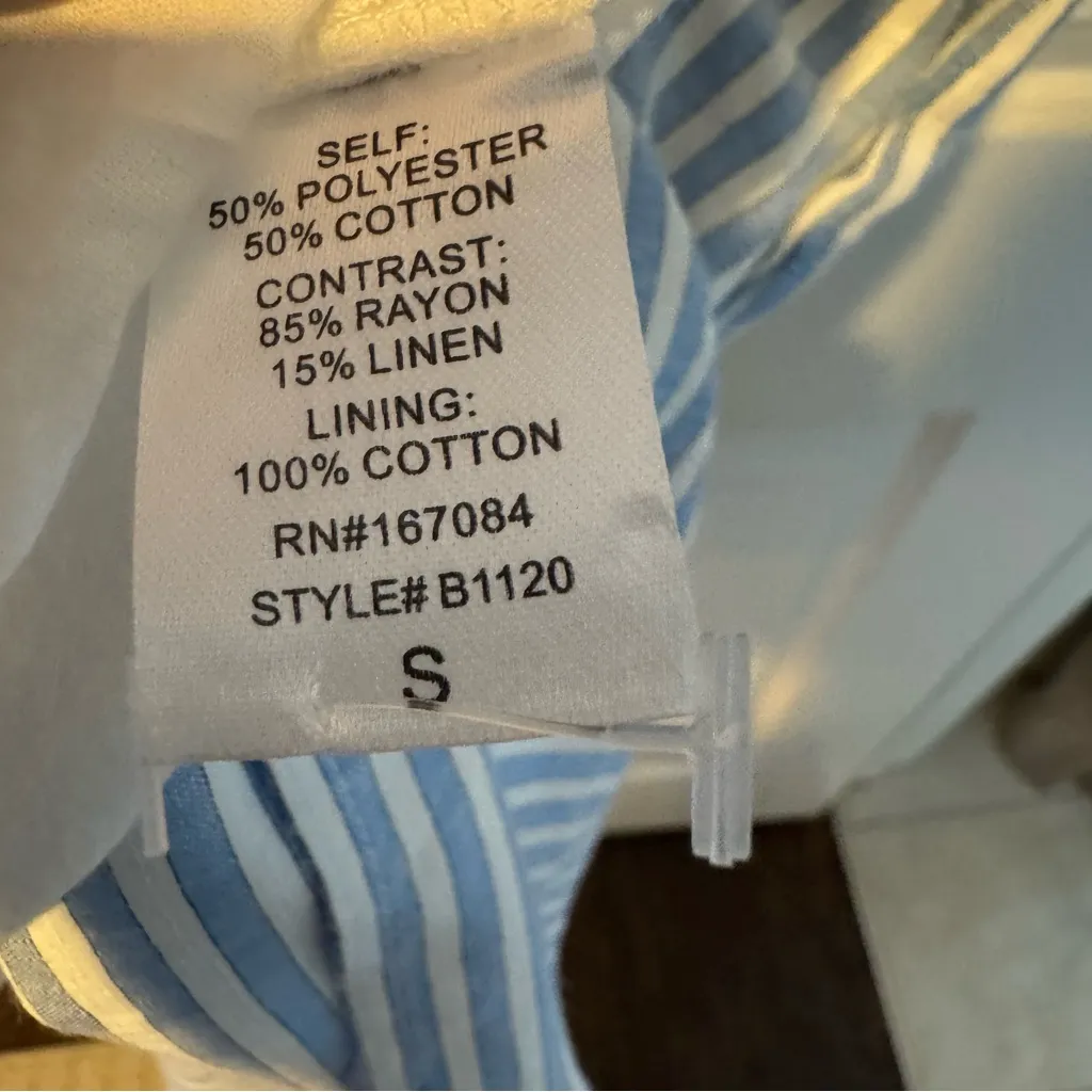 Tuckernuck Pomander Place Ronan Striped Blue and White Mini Dress | S - Image 4