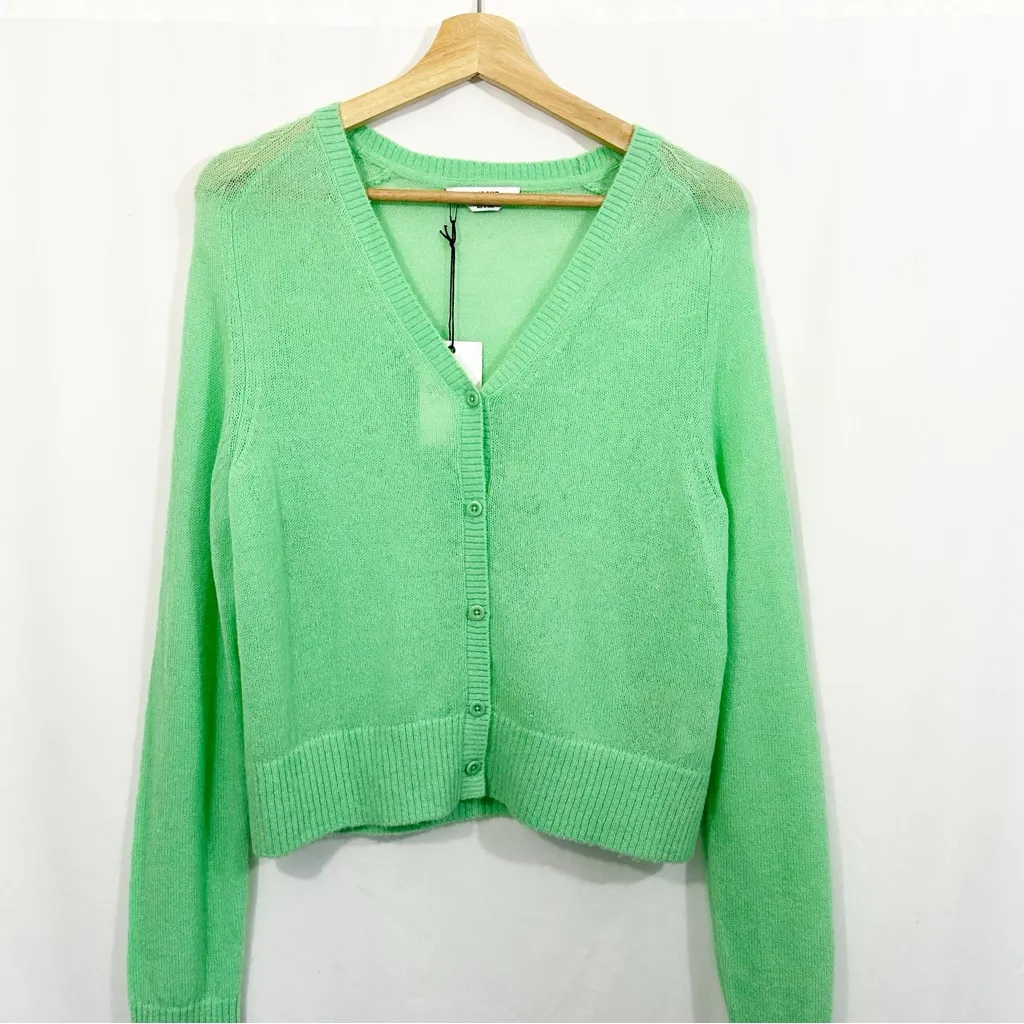 NWT RE/DONE 60S Wool Alpaca Knit Button Down Cardigan Sweater in Spearmint - Image 4