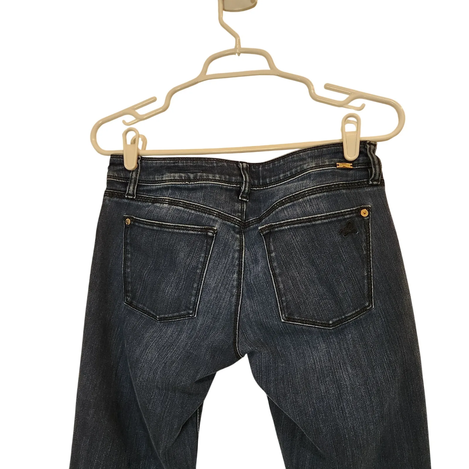 DL 1961 Blue Dark Denim Low Rise Ankle 4-Way Stretch 360 Comfort Skinny Jeans - Image 6