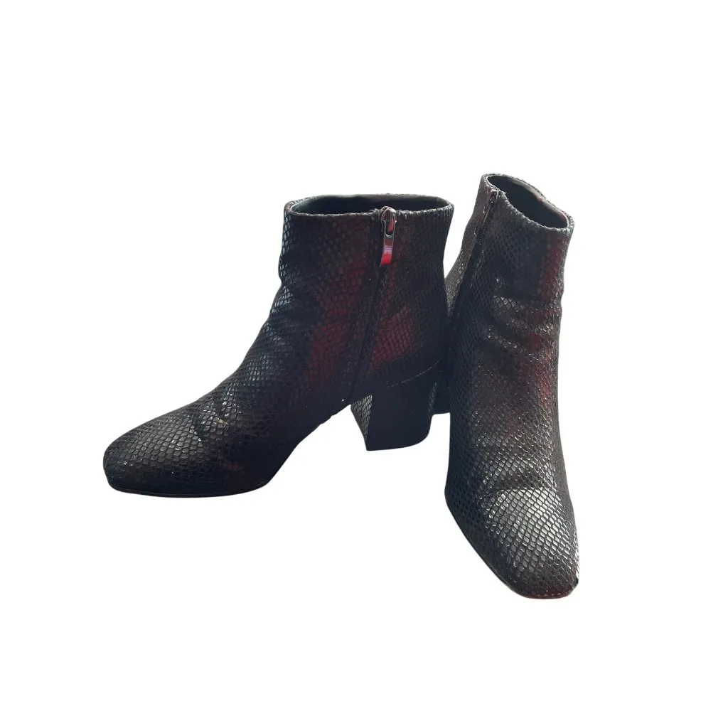 Franco Sarto womans black Snake Print Ankle 3" inch boots SKU 8902 - Image 2