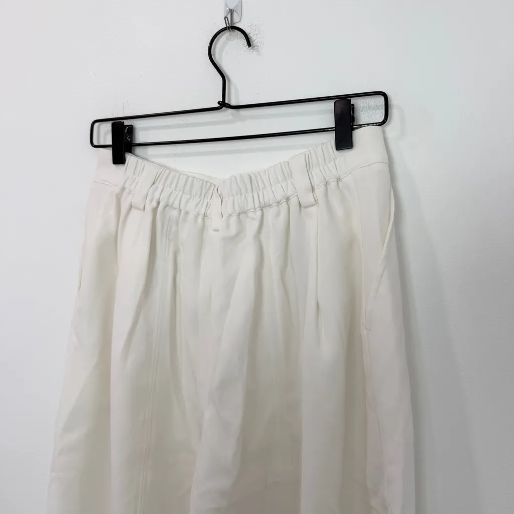 Halara Flex Mid Rise Pocket Barrel Leg Work Pants White Size Small - Image 5