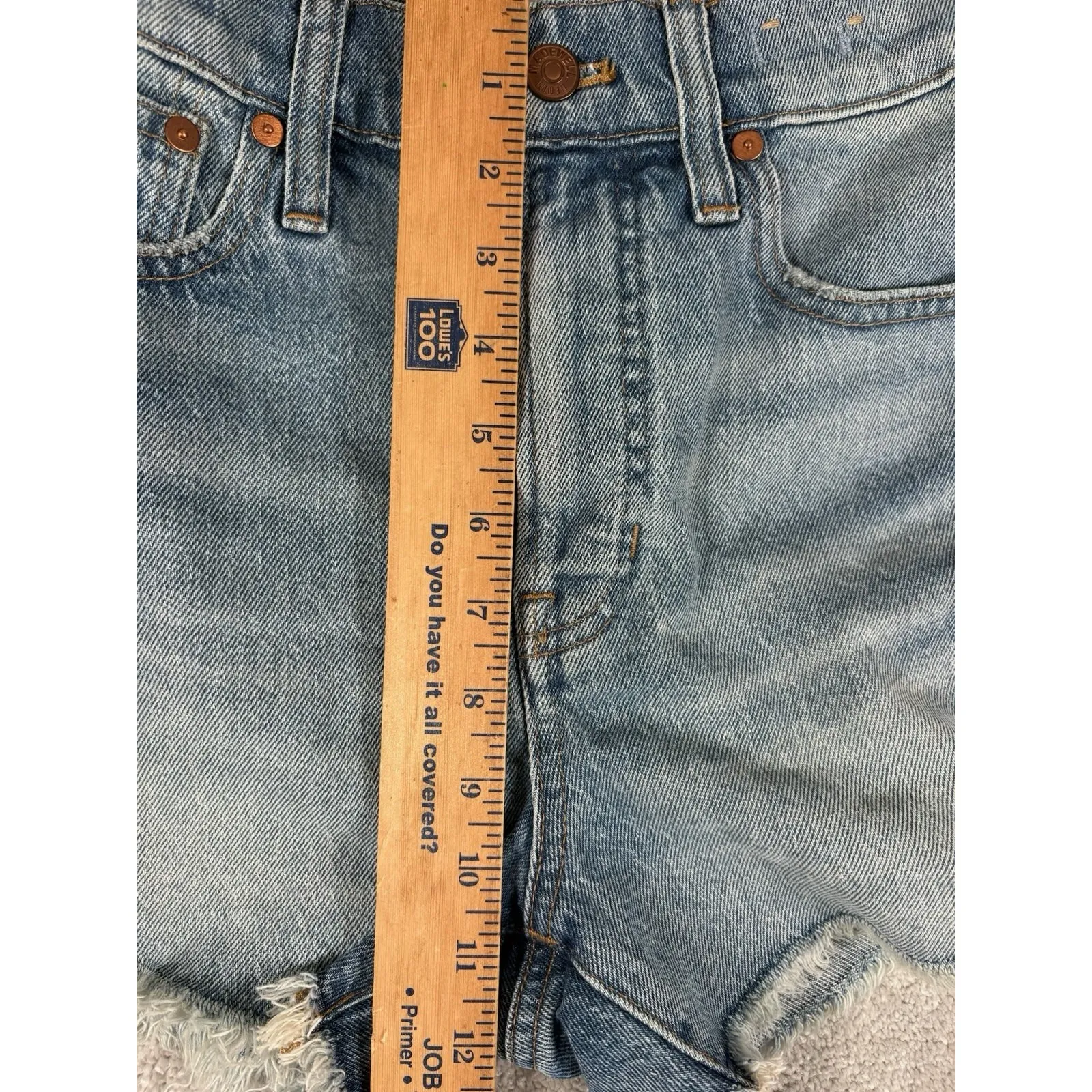 madewell the perfect jean short 26 fray raw hem medium wash - Image 4