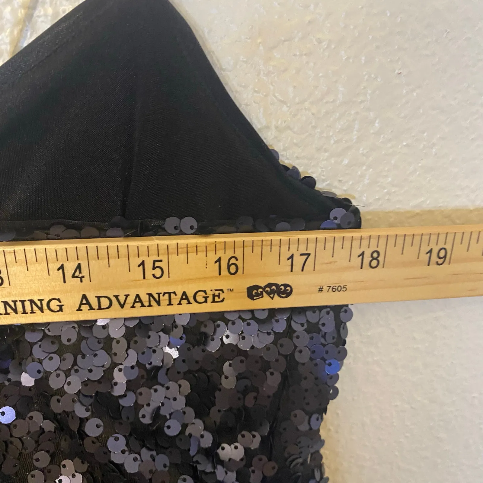 Aidan Mattox Sequined Black Blouson Maxi Dress Formal Gown Metallic Size 10 - Image 6