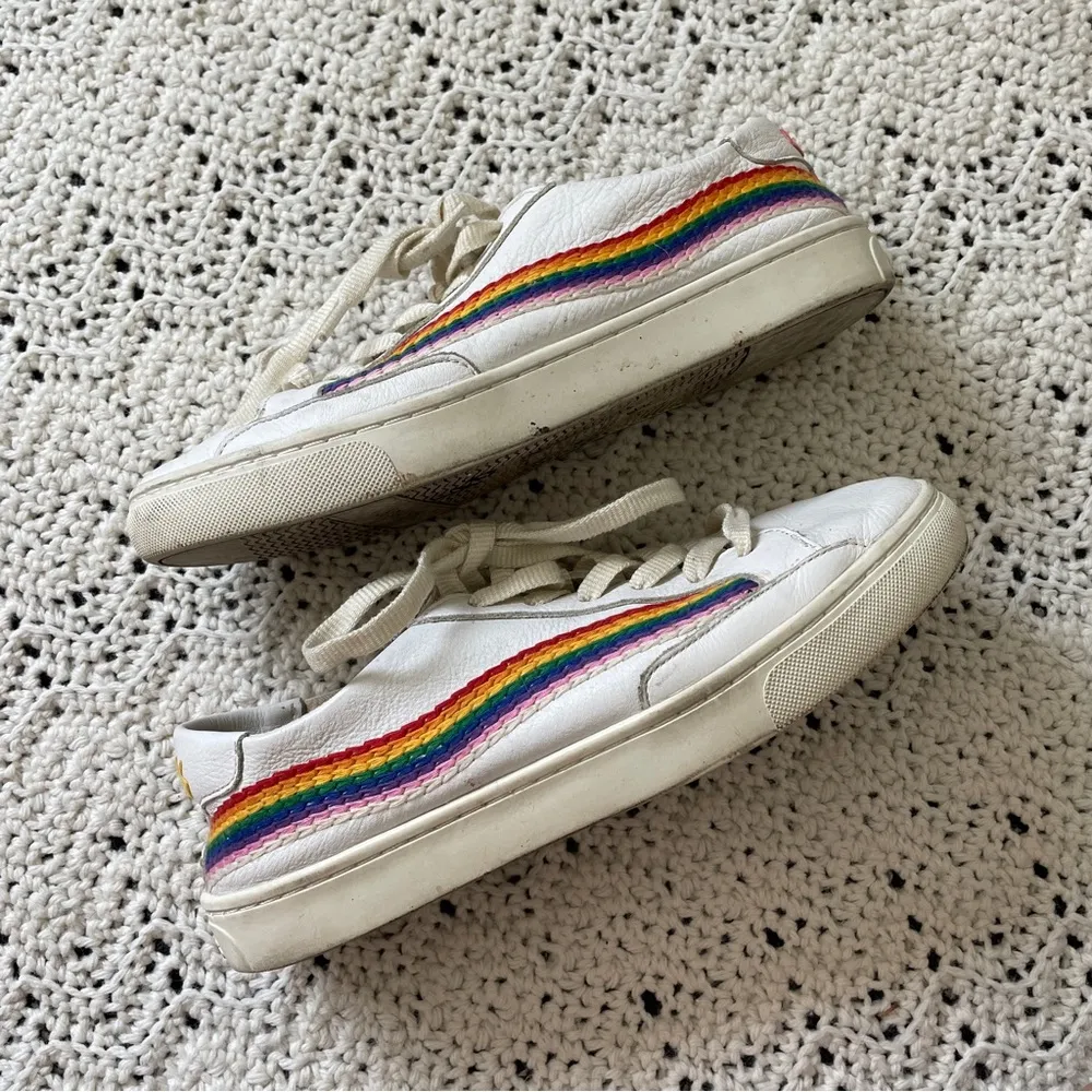 Soludos x Lockhart Embroidery Ibiza Sneakers Rainbow Wave Sun White (Size 8.5) - Image 5