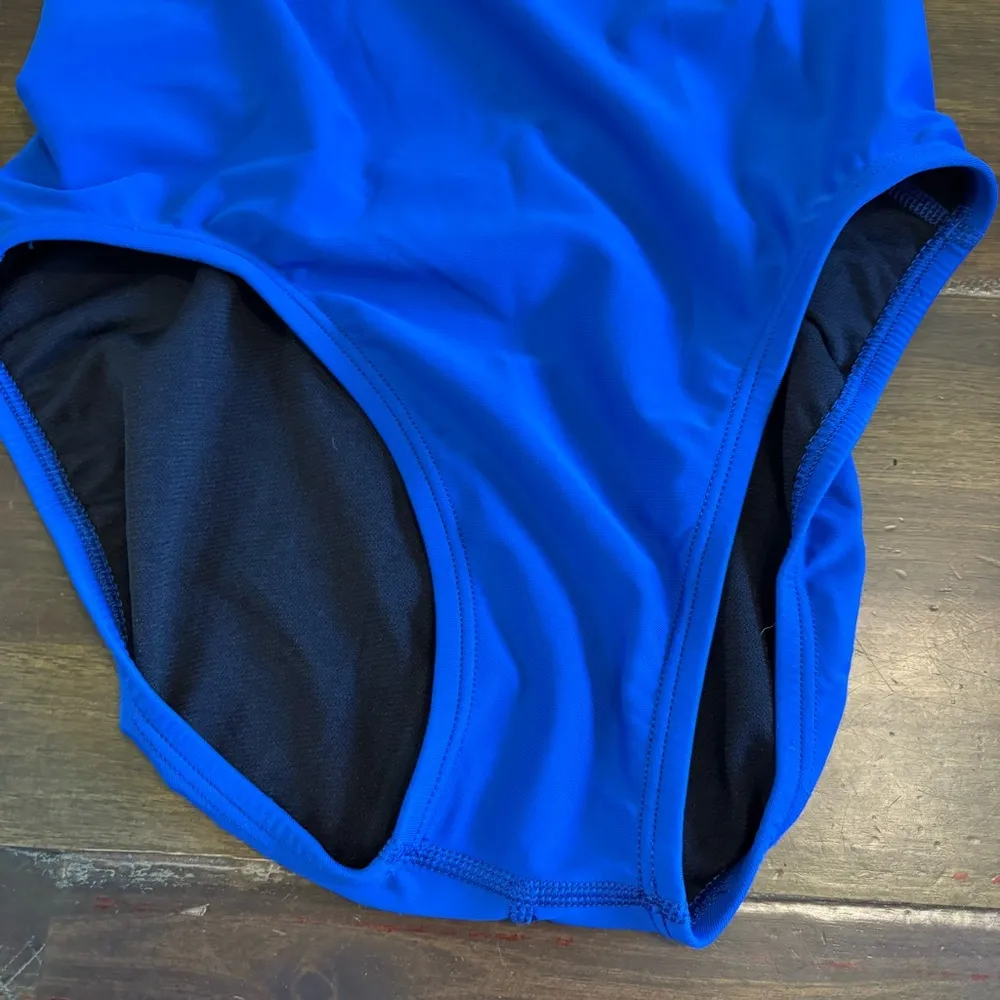 Nike One Piece Swimsuit Bikini Swim Royal Blue Open Back Womens 6 - Image 2