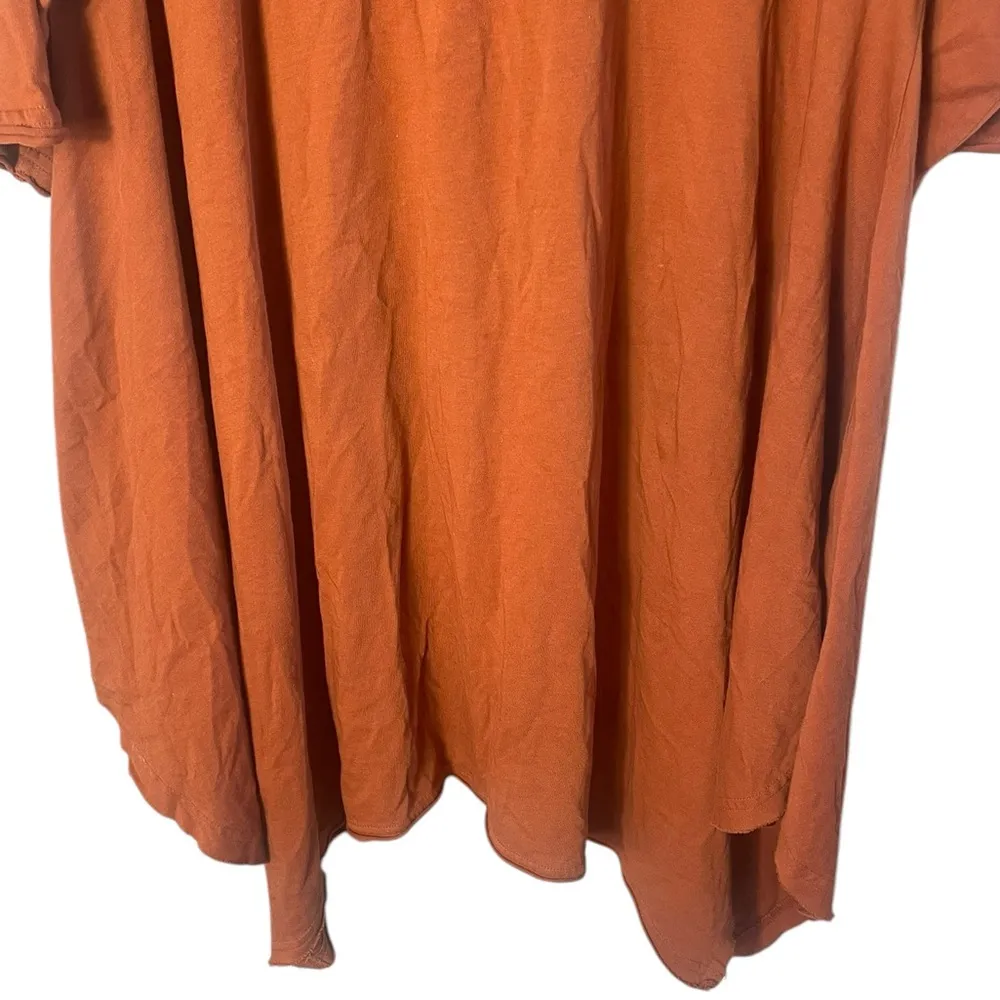 Free People Beach Size XS Orange Khana Crew Neck Short Sleeve Tunic Top dress - Image 5