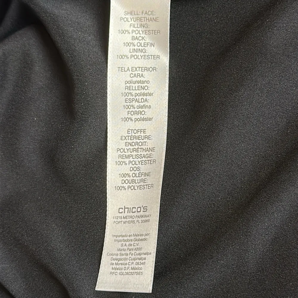 Zenergy by Chico's faux Black leatherQuilted Vest sz2 - Image 4