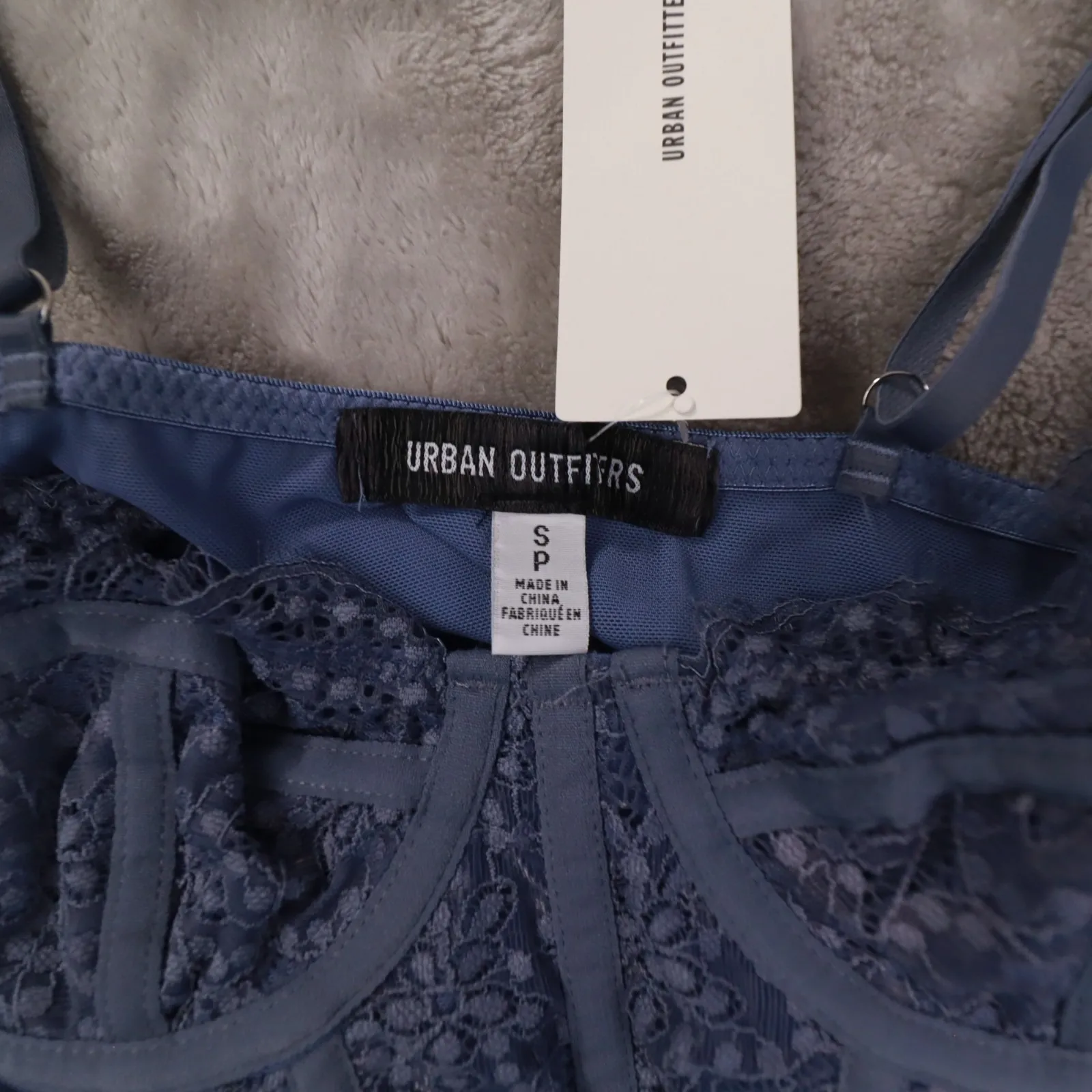 Urban Outfitters Modern Love Bustier Mini Slip Dress Blue Women's Small - Image 7