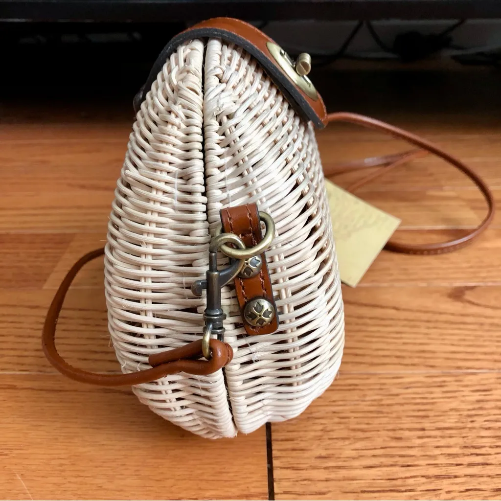 Patrica Nash Spring Wicker Crossbody Natural Tan Leather handbag NWT - Image 5