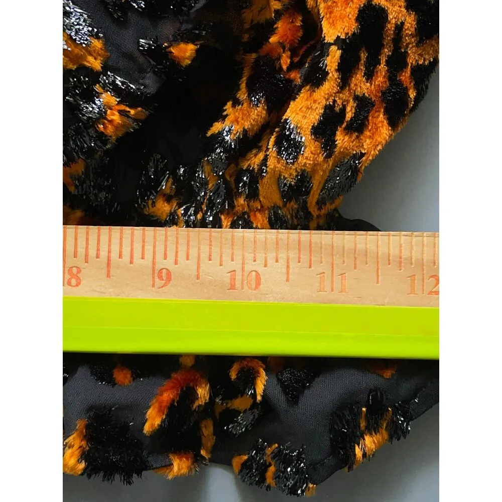 NBD Edie Animal Print Textured Ruffled Lace Up Front Peplum Top Size XS - Image 12