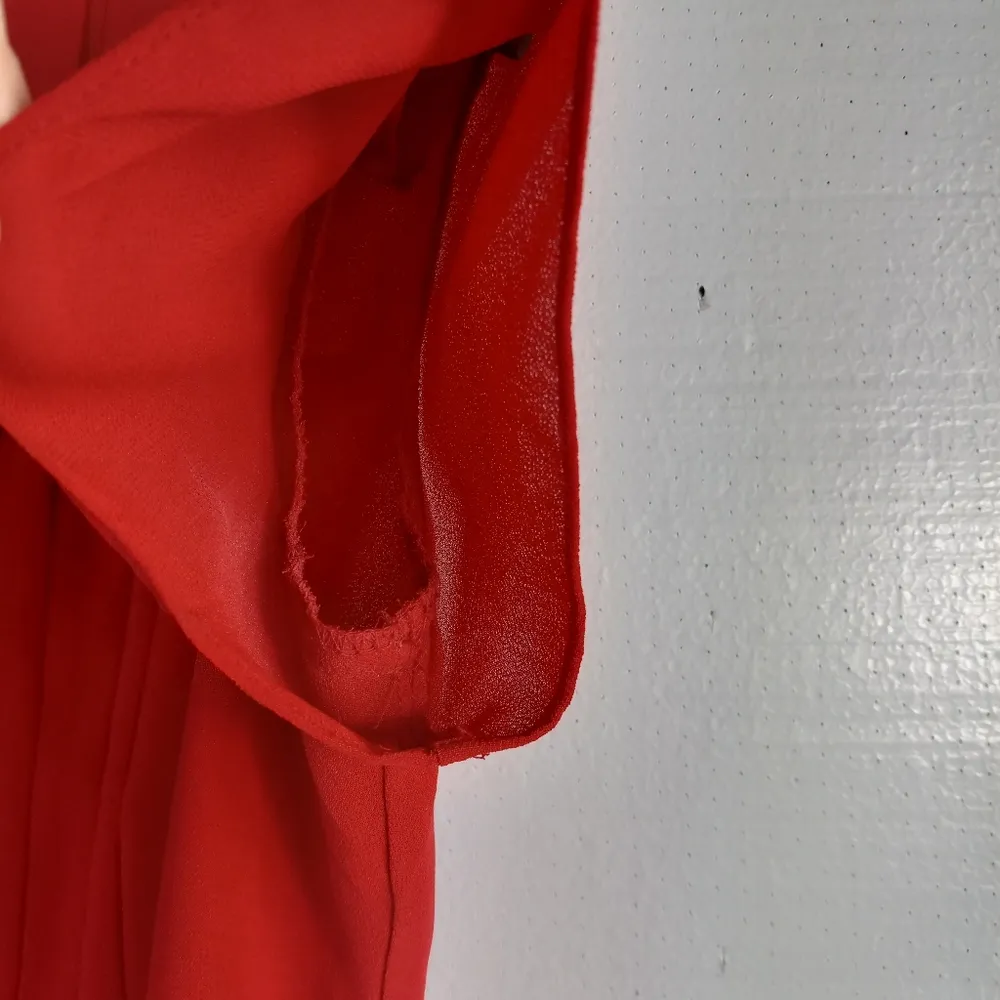 Danny & Nicole 14P Elegant Red Button-Up Pleated Blouse Petite - Image 4