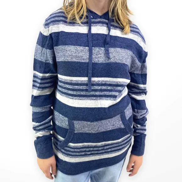 AMERICAN RAG 100 Percent Cotton Striped Long Sleeve Hooded Pullover Sweatshirt - Image 2
