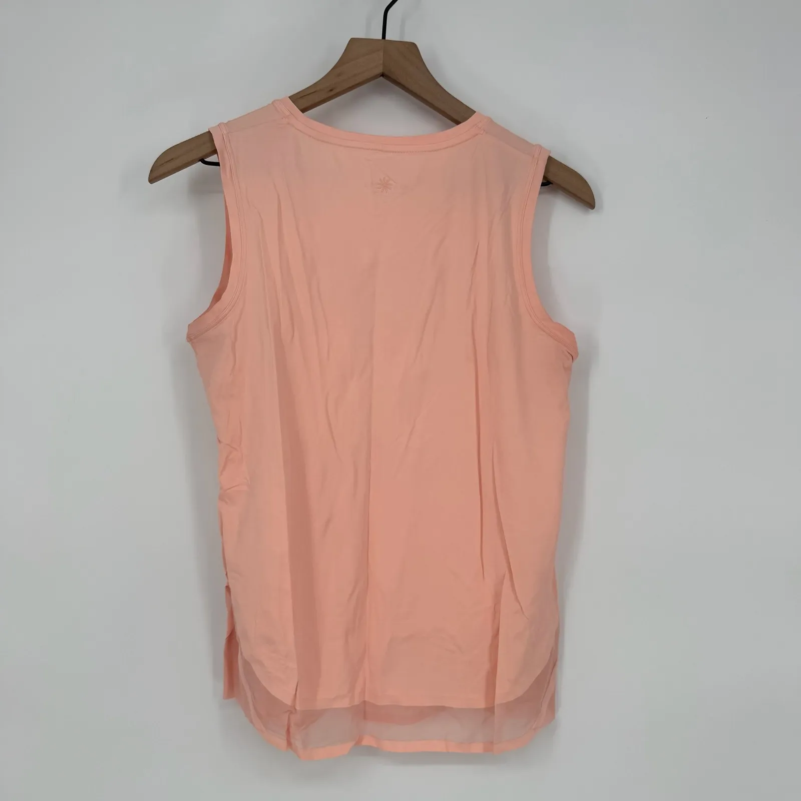 Athleta Peach Tank Top Layered Sheer Hem Athletic Workout Size S - Image 5