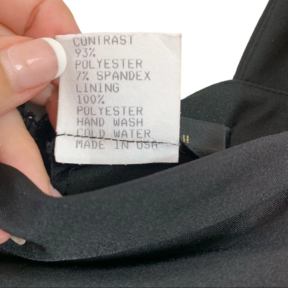 Tadashi Shoji Silk Blend Runched Sleeveless Black Sheath Knee Length Dress - Image 3