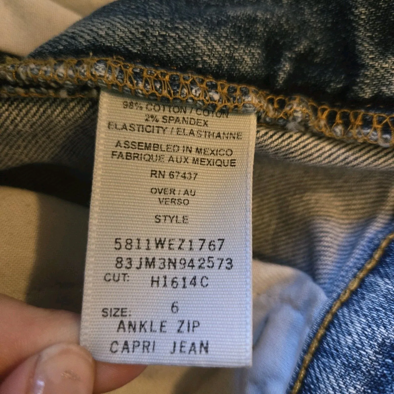 Vintage Polo Jeans Co. Ralph Lauren Size 6 Capri Ankle Zip Jean Denim Y2K Flag - Image 3