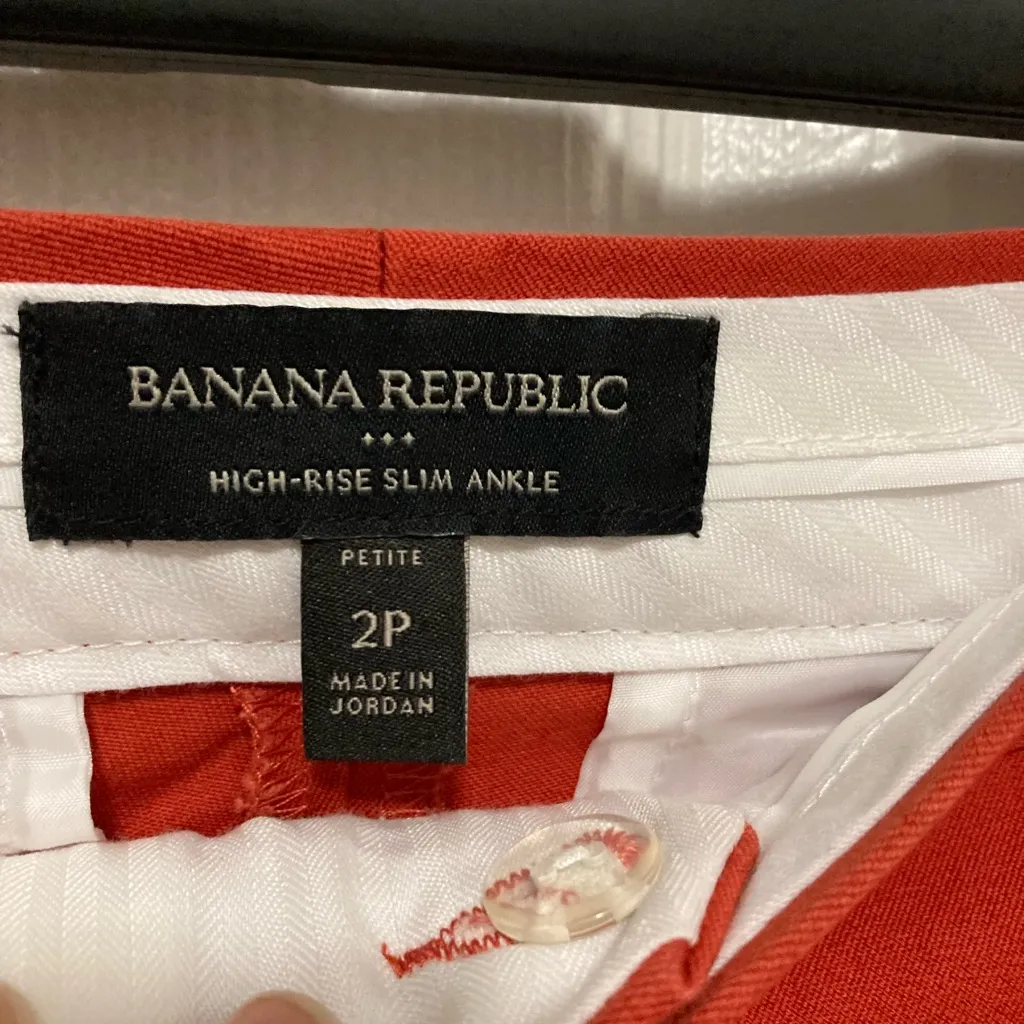 Banana Republic Burnt Orange Petite High Rise Slim Ankle Trouser Pants - Image 2