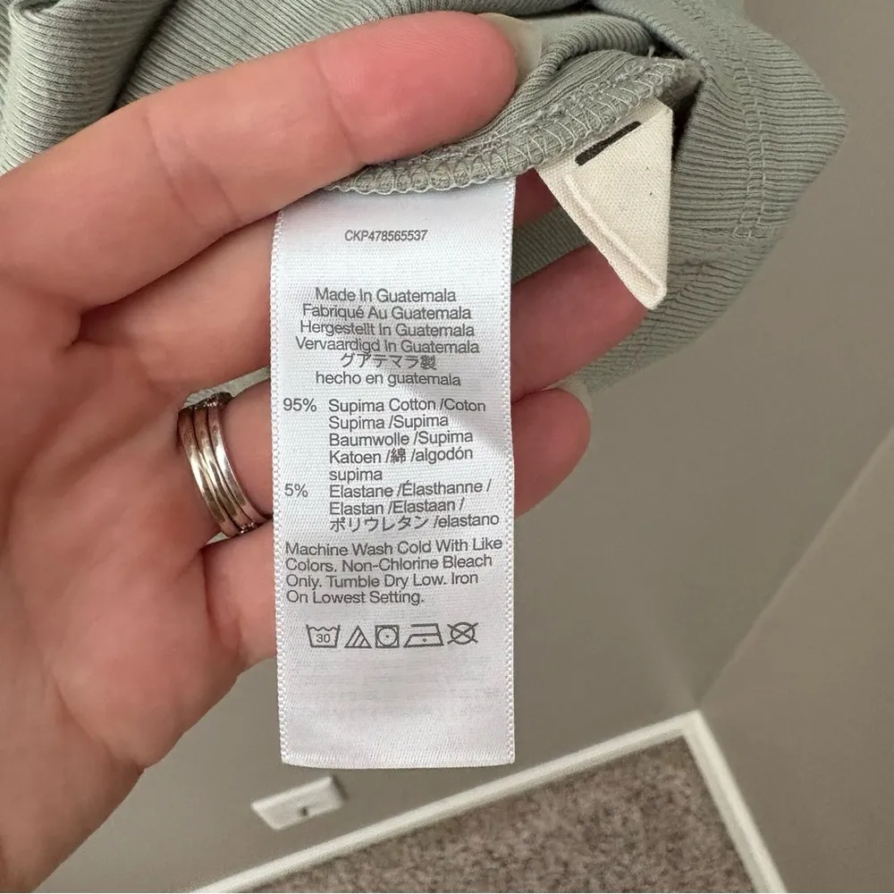 Madewell Crewneck Ribbed Tank Top Sage Green Sz XS - Image 10