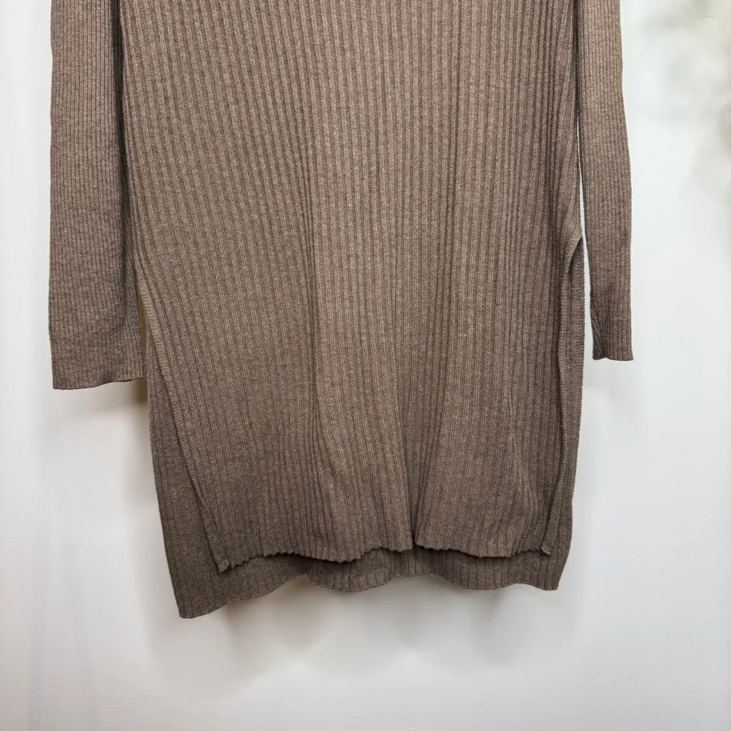 Alex Mill Loretta Merino Wool Blend Ribbed Tunic Longline Sweater size L Large Brown - Image 5