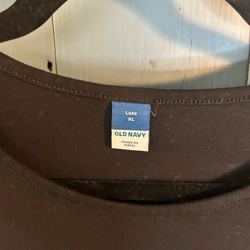 Old Navy Luxe Black Long Sleeve Top | Women’s Size XL - Image 2