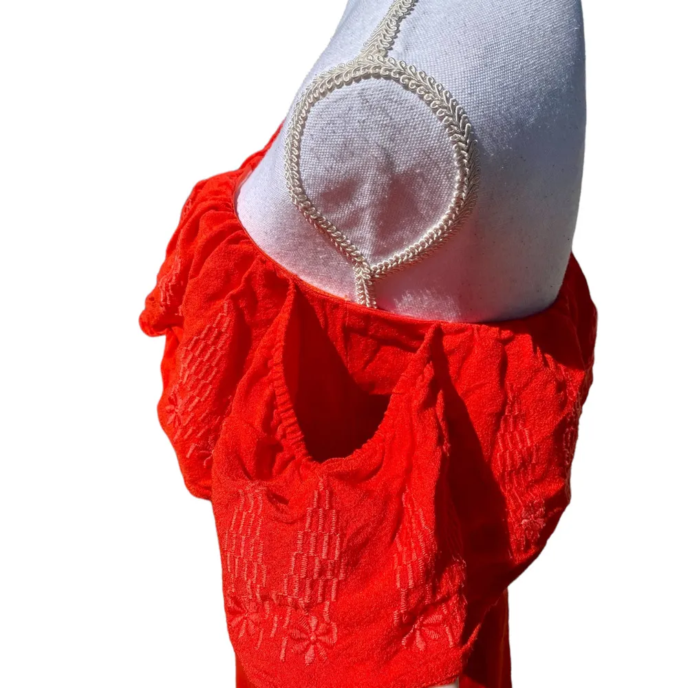 Sugarlips Mini Dress Off The Shoulder Red Embroidered Women's Size Large - Image 6