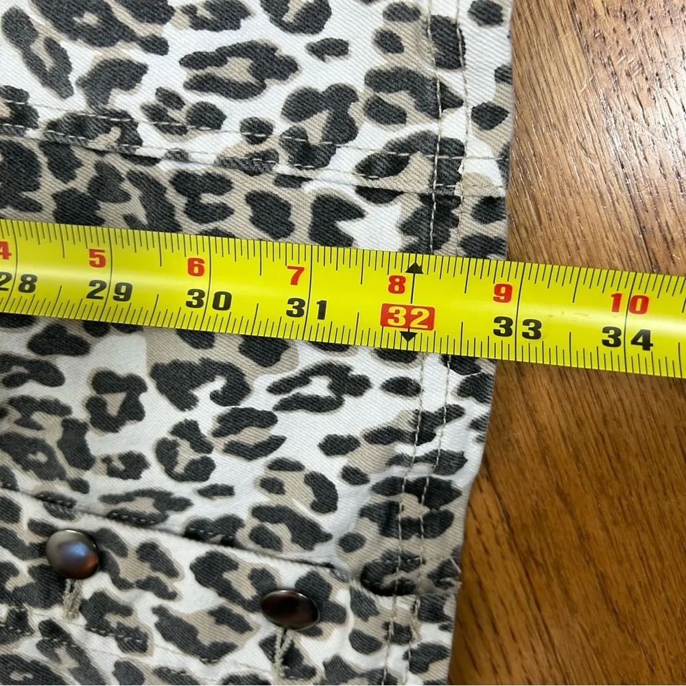 Thread & Supply | Animal Print Overall Mini Denim Dress Size XS Tan - Image 13