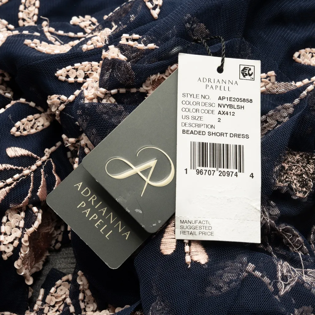 Adrianna Papell Beaded‎ Flutter Sleeve Dress - Image 7