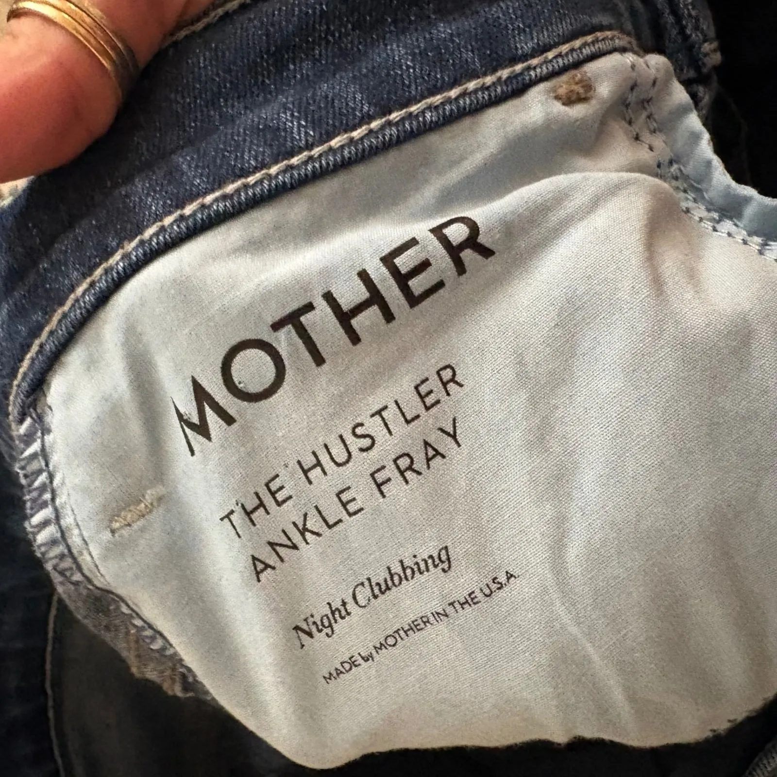 MOTHER The Hustler Ankle Fray Jeans Night Clubbing Size 29 Blue - Image 6