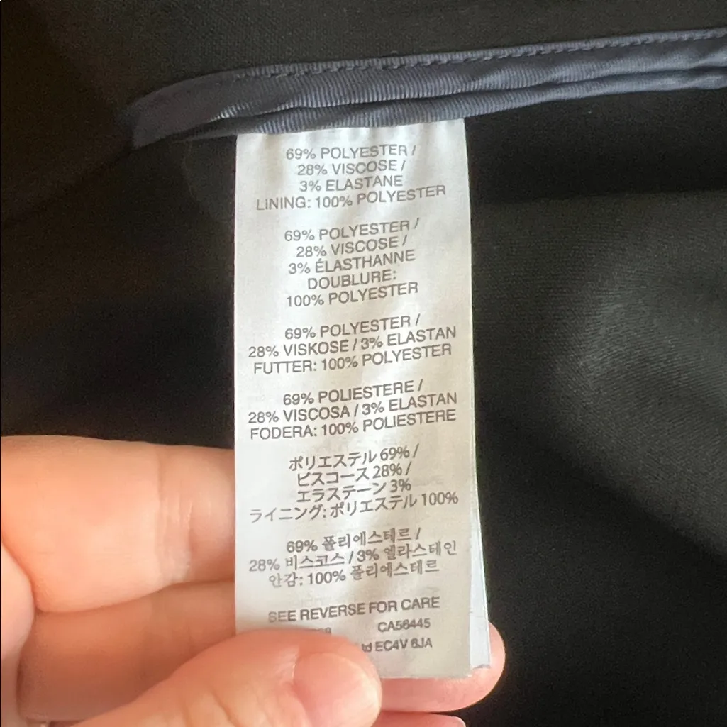 JCrew Tipped Twill Blazer Navy/Black Size 00 - Image 9