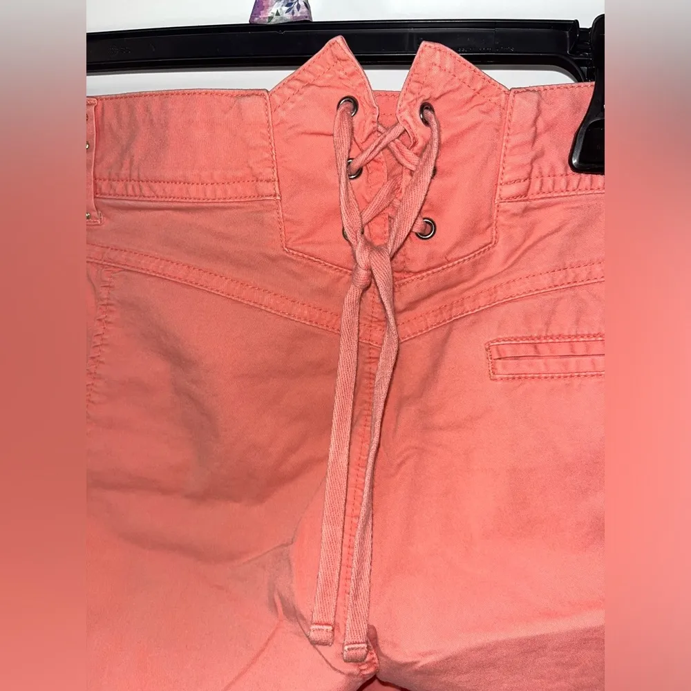 Candie’s Y2K Vintage Crystal Bead Lace Up Sparkle Cargo Utility StyleShorts Sz 9 - Image 12