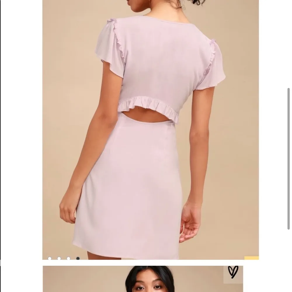 Lulus Lavender Tie Front Mini Dress Purple Size XL - Image 3