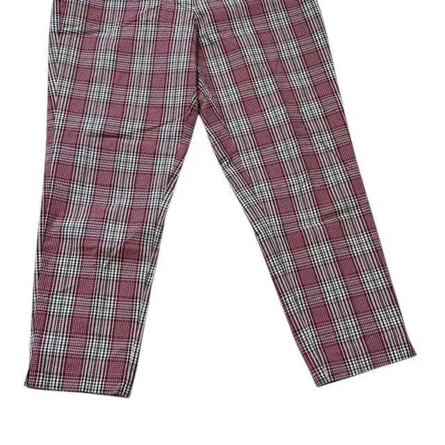 Vintage Esprit Plaid Pants Jr. Size 11/12 Maroon Green White Casual Career Capri - Image 5