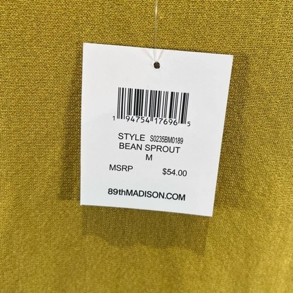 89th & Madison mustard yellow long cut out sleeve sweater size medium NWT - Image 5