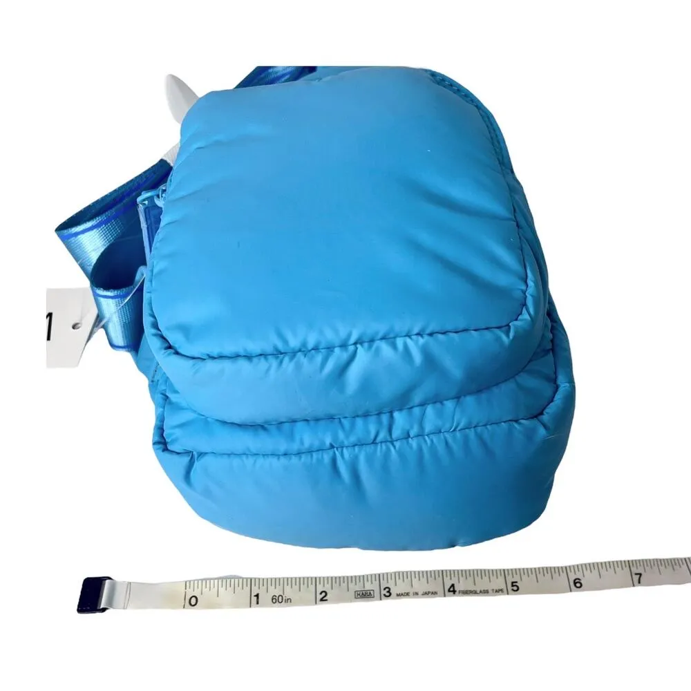 NEW Wildfox Parachute CROSSBODY Zip Sling Belt Bag HANDBAG Purse Blue Puffy NWT - Image 8