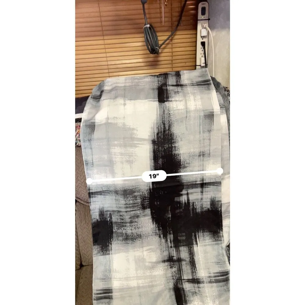 Calvin Klein Abstract Print Scarf - Black and Gray - 34" x 19" - Image 5