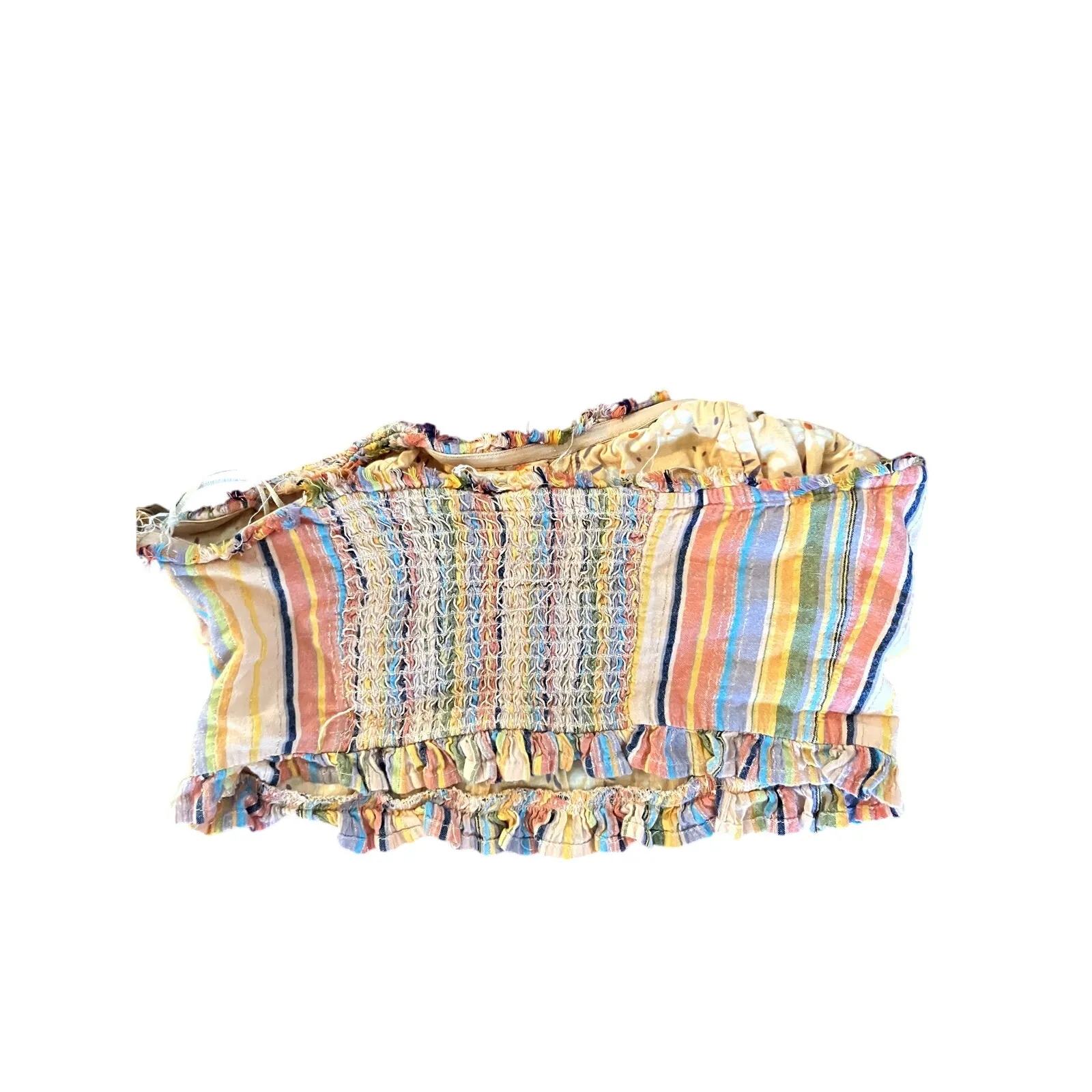 Anthropologie PILCRO Multi Stripe Strapless Smock Tube Top Size Small S FESTIVAL - Image 5