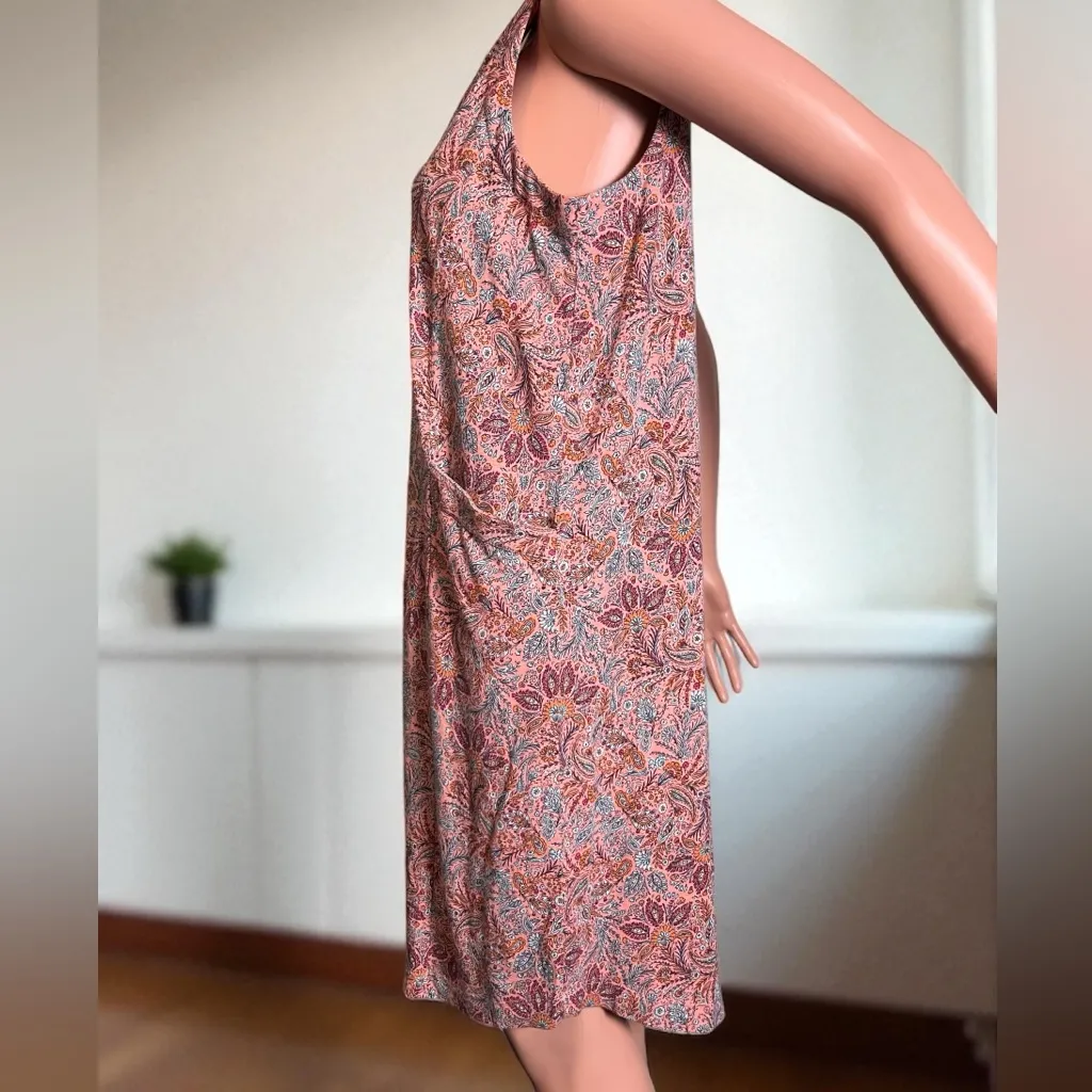 J Jill-Sleeveless V-Neck Dress, NWT. Paisley Floral. Pockets. Cotton. Size Small - Image 9