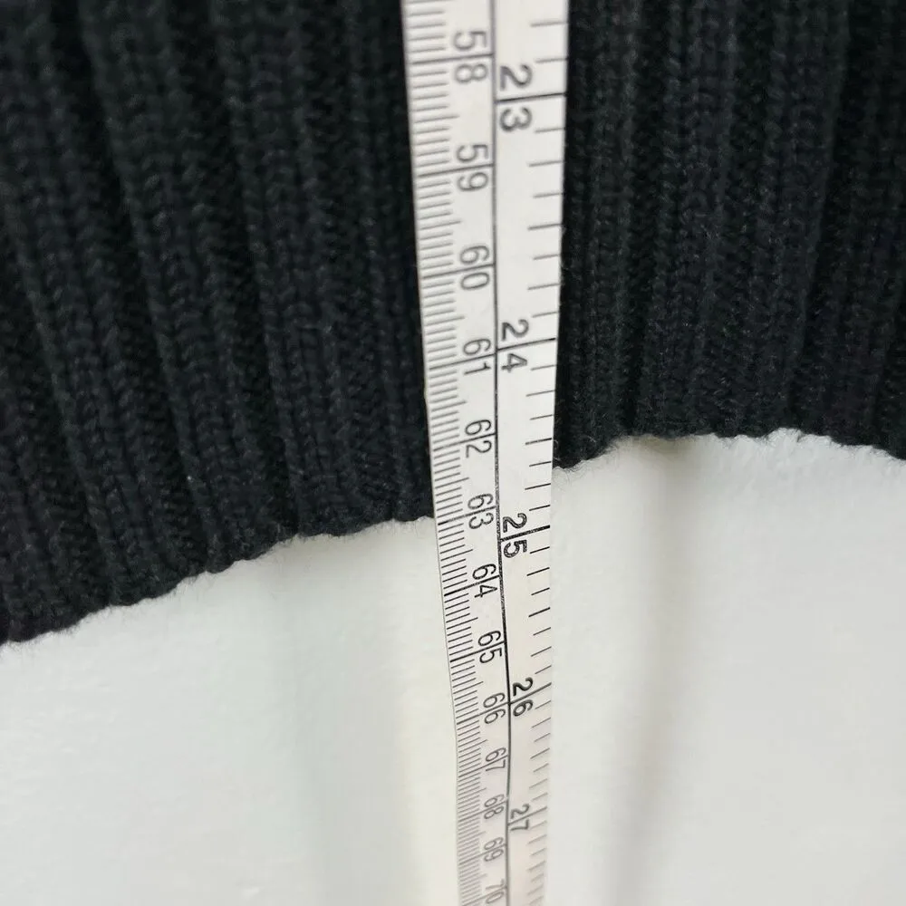 Vintage 90s Y2K Maurice Sasson Leather Biker Jacket Size L Black Ribbed Knit Size L - Image 9