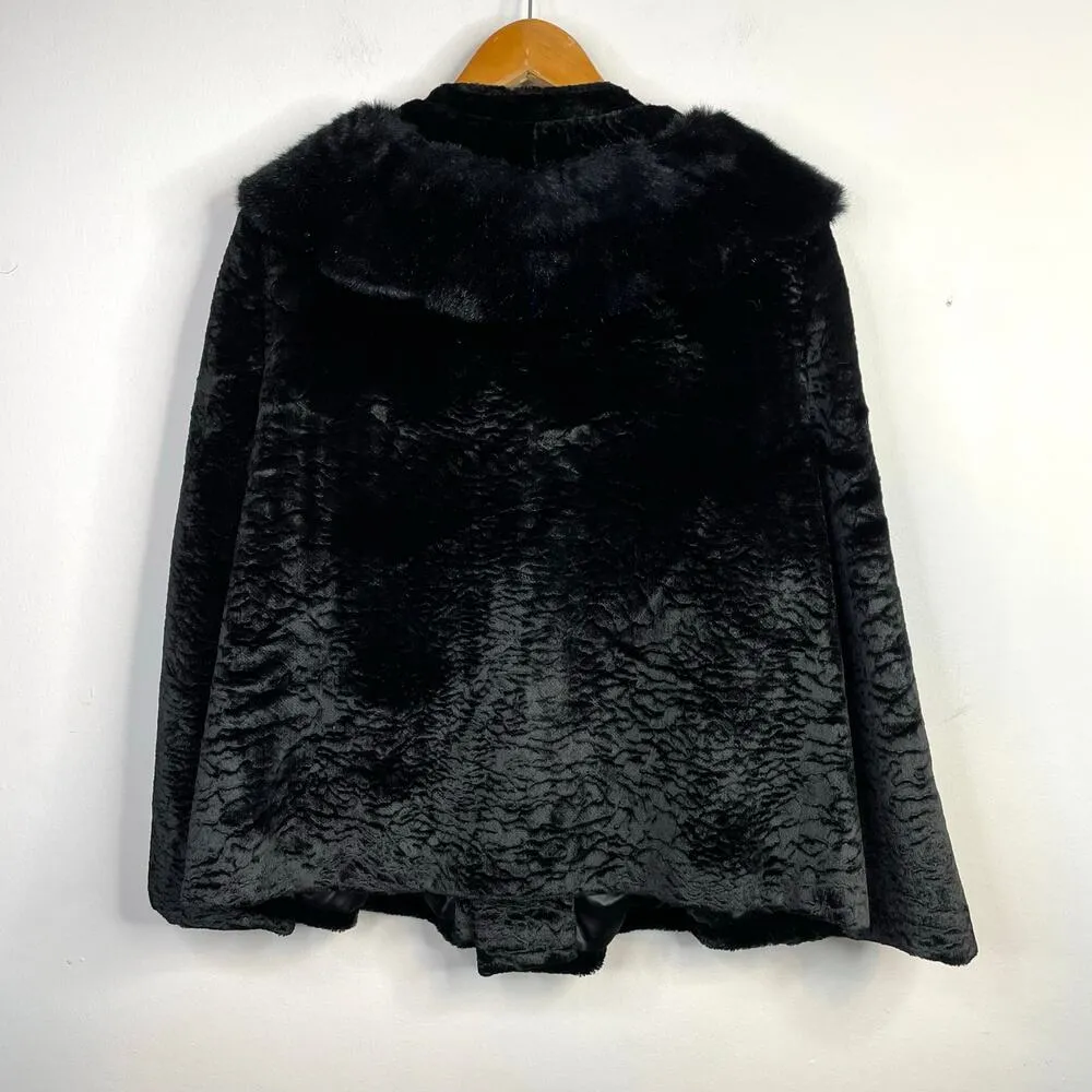 Vintage 70s Young Quinlan Black Persian Lamb Swing Coat Retro 60s Womens M L Size M - Image 7
