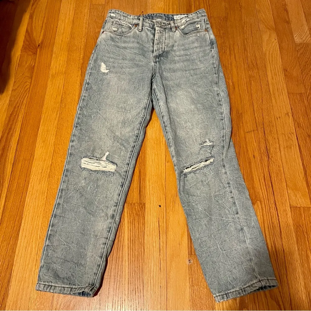 BLANKNYC The Madison Crop Denim Ripped High-Rise Crop Jeans Blue Size 27 - Image 3