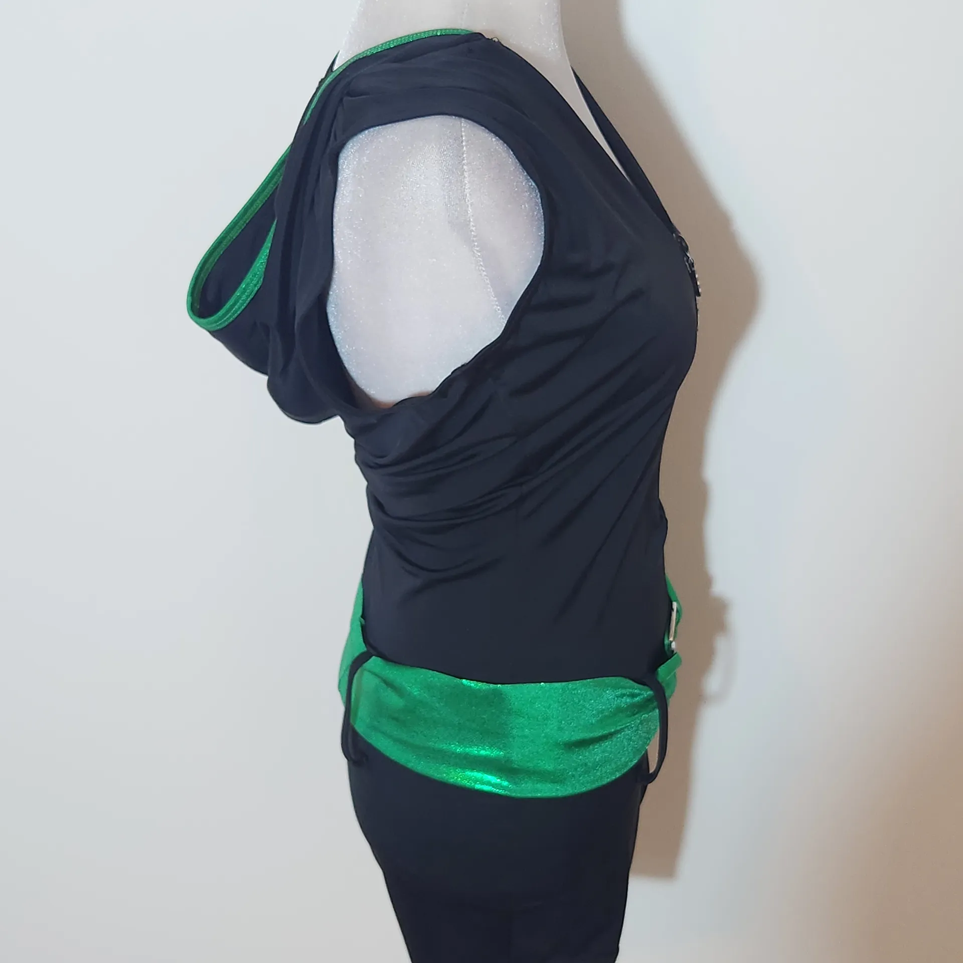 Weissman's Designs for Dance Black and Green Dance Costume Hip Hop Size Medium - Image 4
