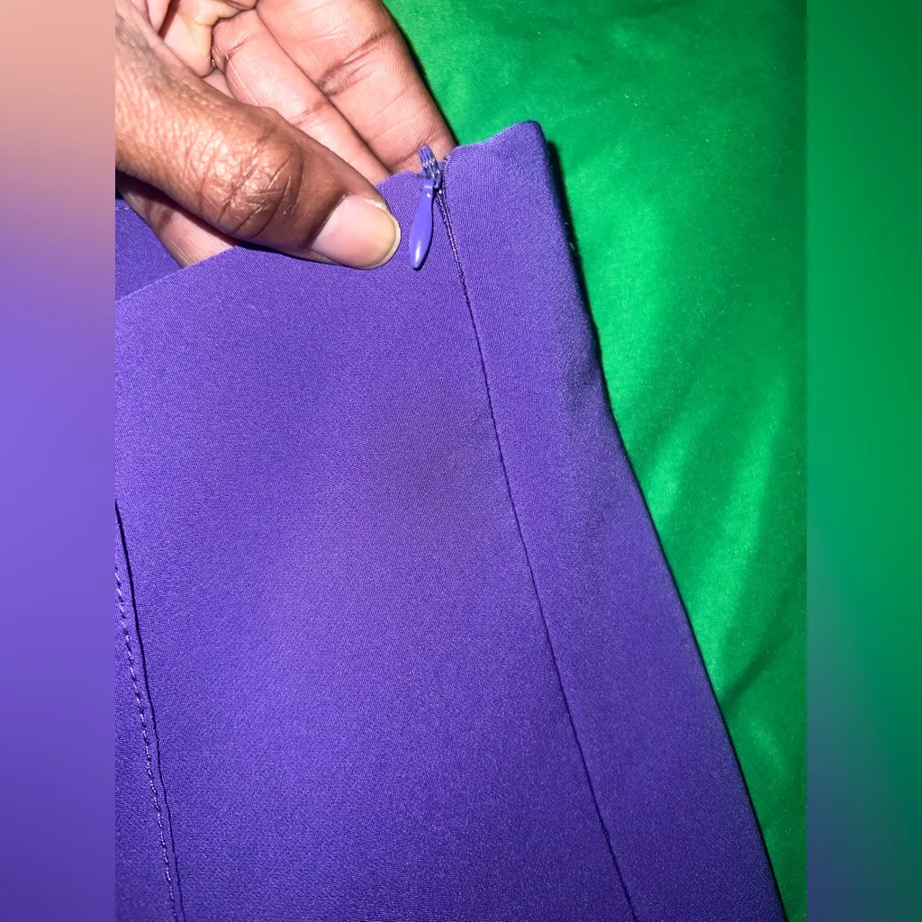 Zara Purple Straight Leg/ Minimal Flare Women's Pants with side Zipper size XS - Image 6